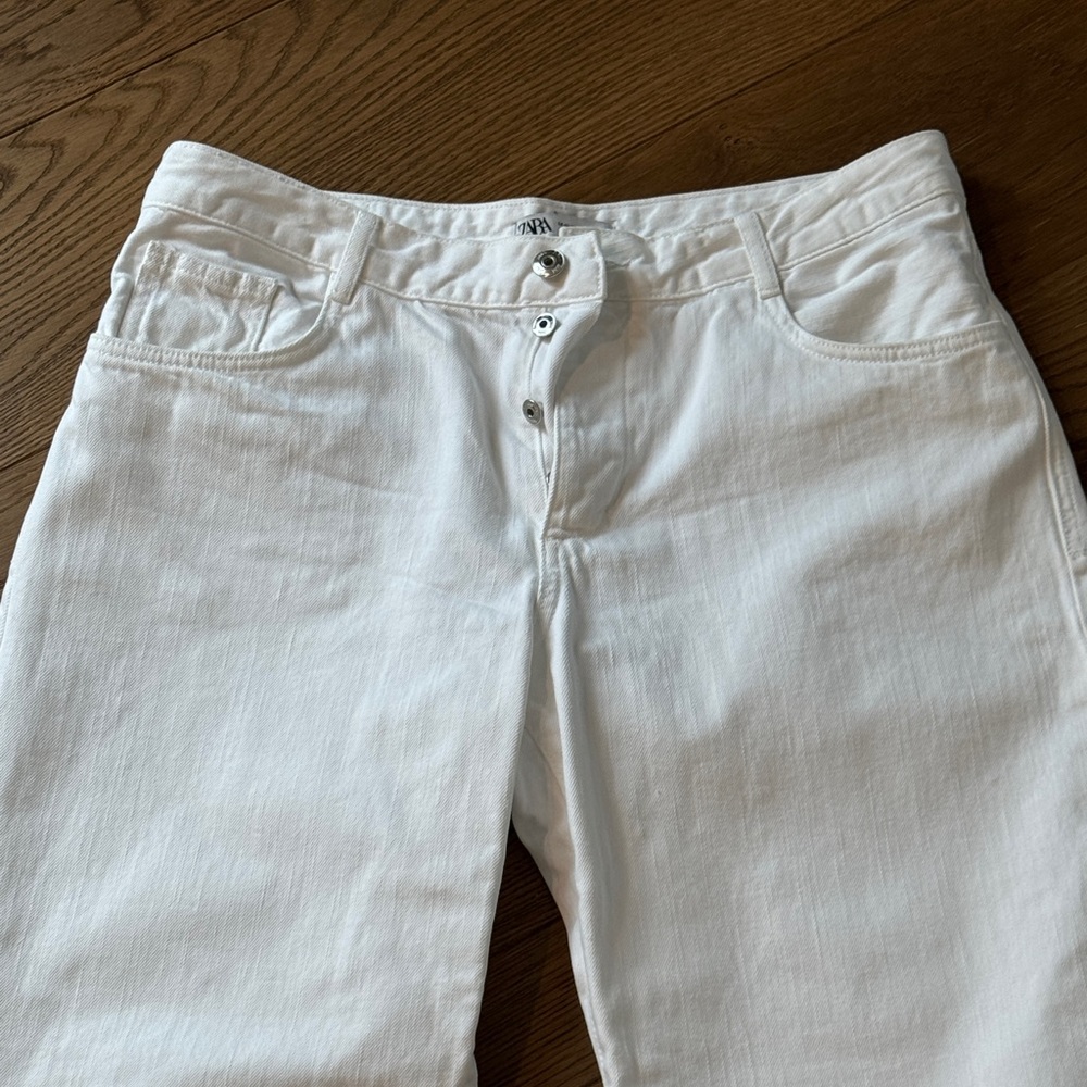 Zara White Wide-Leg Women's Jeans - Size 10 - Picture 2 of 7